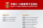 U16国足最新集训名单：大卫挂帅刘凯源领衔，鲁能足校6人入选